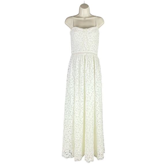 Jonathan Simkhai Strapless Lace Bridal Dress Convertible White Size 6 - Picture 4 of 11